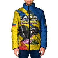 Personalized Ecuador Padded Jacket Andean Condor With Phalaenopsis Orchid - Wonder Print Shop