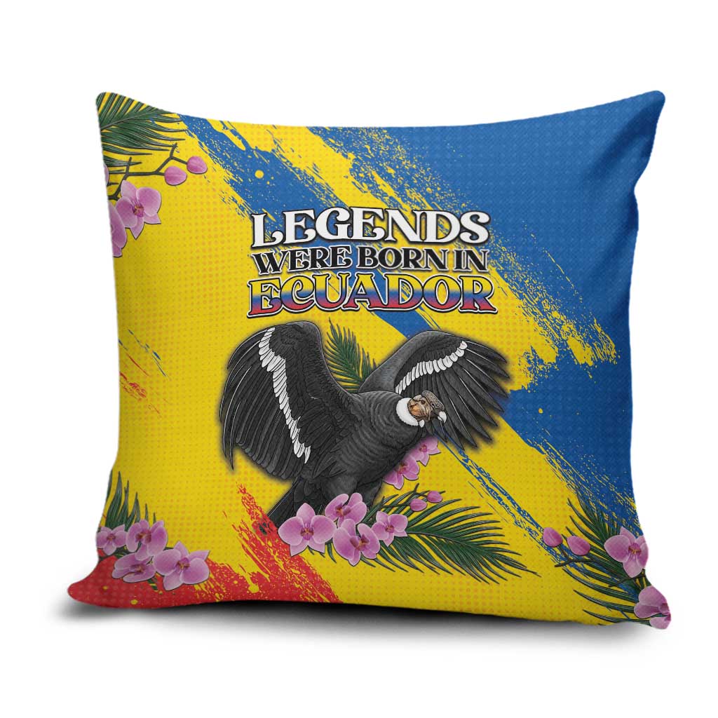 Ecuador Pillow Cover Andean Condor With Phalaenopsis Orchid - Wonder Print Shop