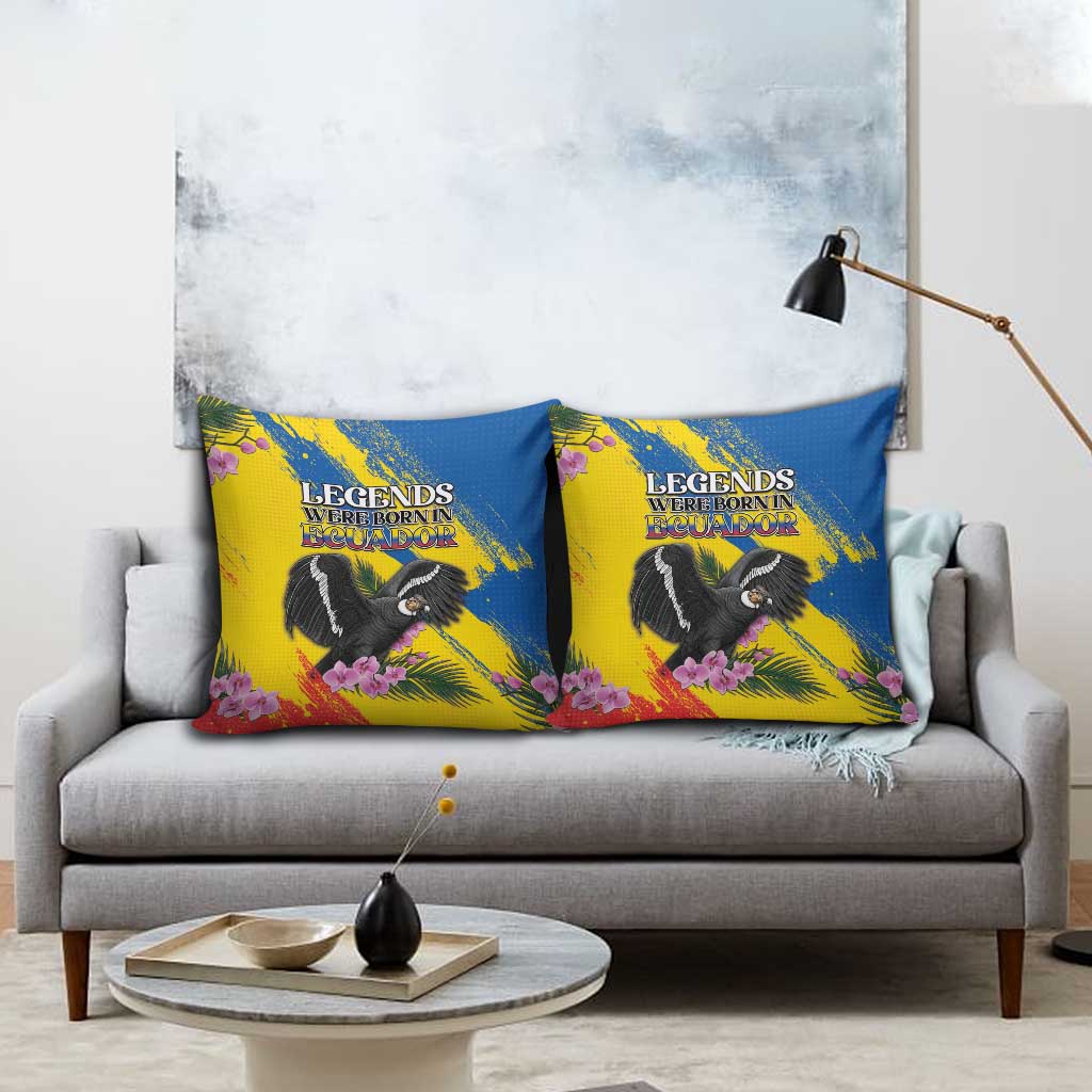 Ecuador Pillow Cover Andean Condor With Phalaenopsis Orchid - Wonder Print Shop