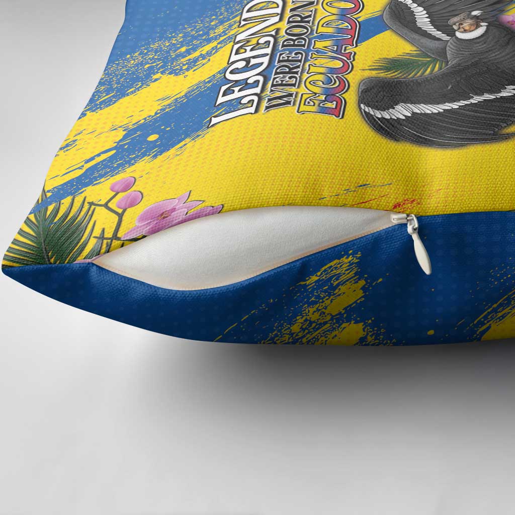 Ecuador Pillow Cover Andean Condor With Phalaenopsis Orchid - Wonder Print Shop