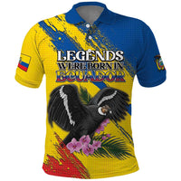 Personalized Ecuador Polo Shirt Andean Condor With Phalaenopsis Orchid - Wonder Print Shop