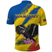 Personalized Ecuador Polo Shirt Andean Condor With Phalaenopsis Orchid - Wonder Print Shop
