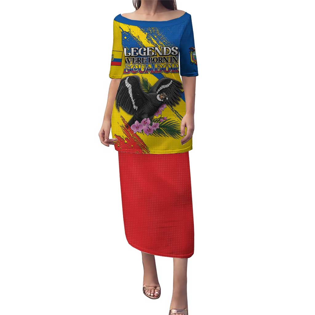 Personalized Ecuador Puletasi Andean Condor With Phalaenopsis Orchid - Wonder Print Shop