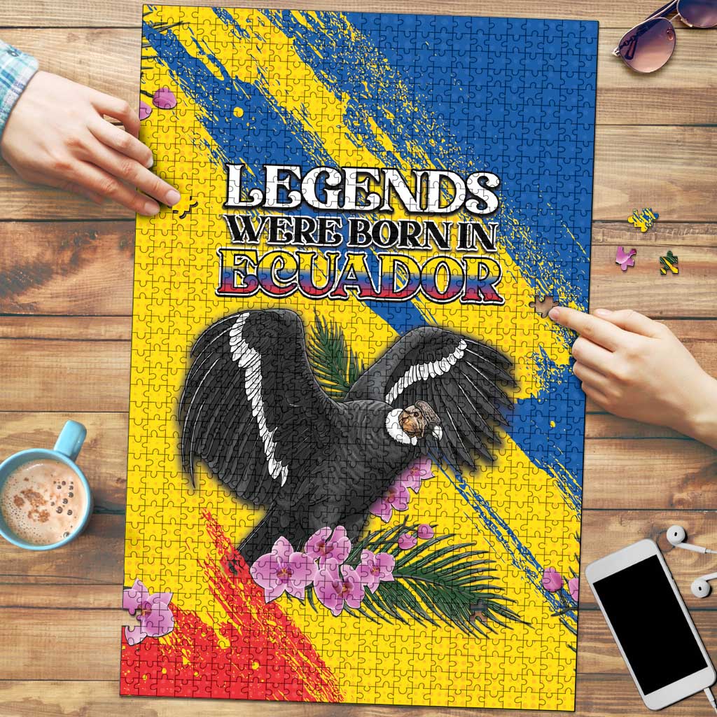 Ecuador Puzzle Andean Condor With Phalaenopsis Orchid - Wonder Print Shop