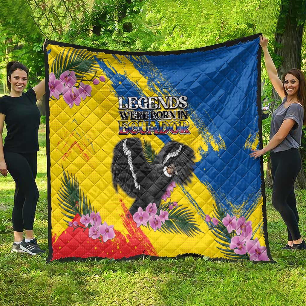 Ecuador Quilt Andean Condor With Phalaenopsis Orchid - Wonder Print Shop