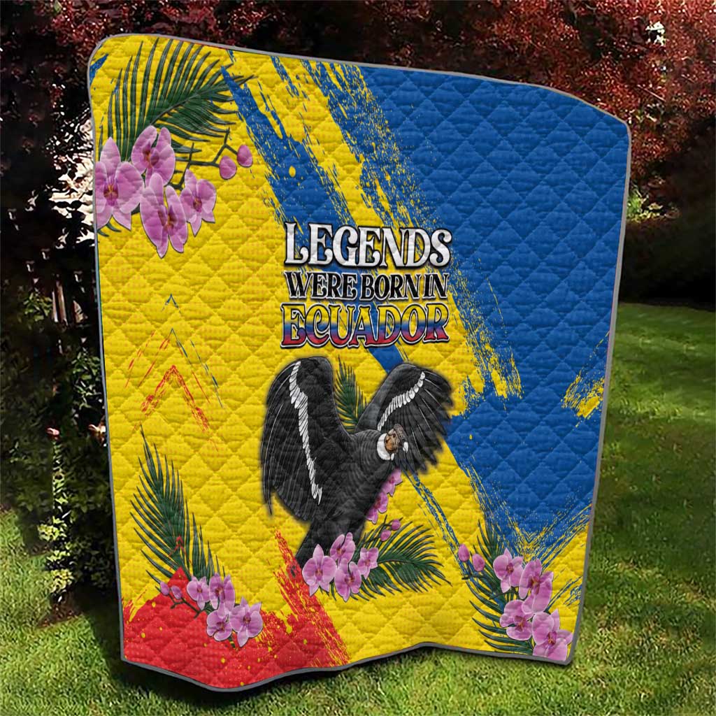 Ecuador Quilt Andean Condor With Phalaenopsis Orchid - Wonder Print Shop