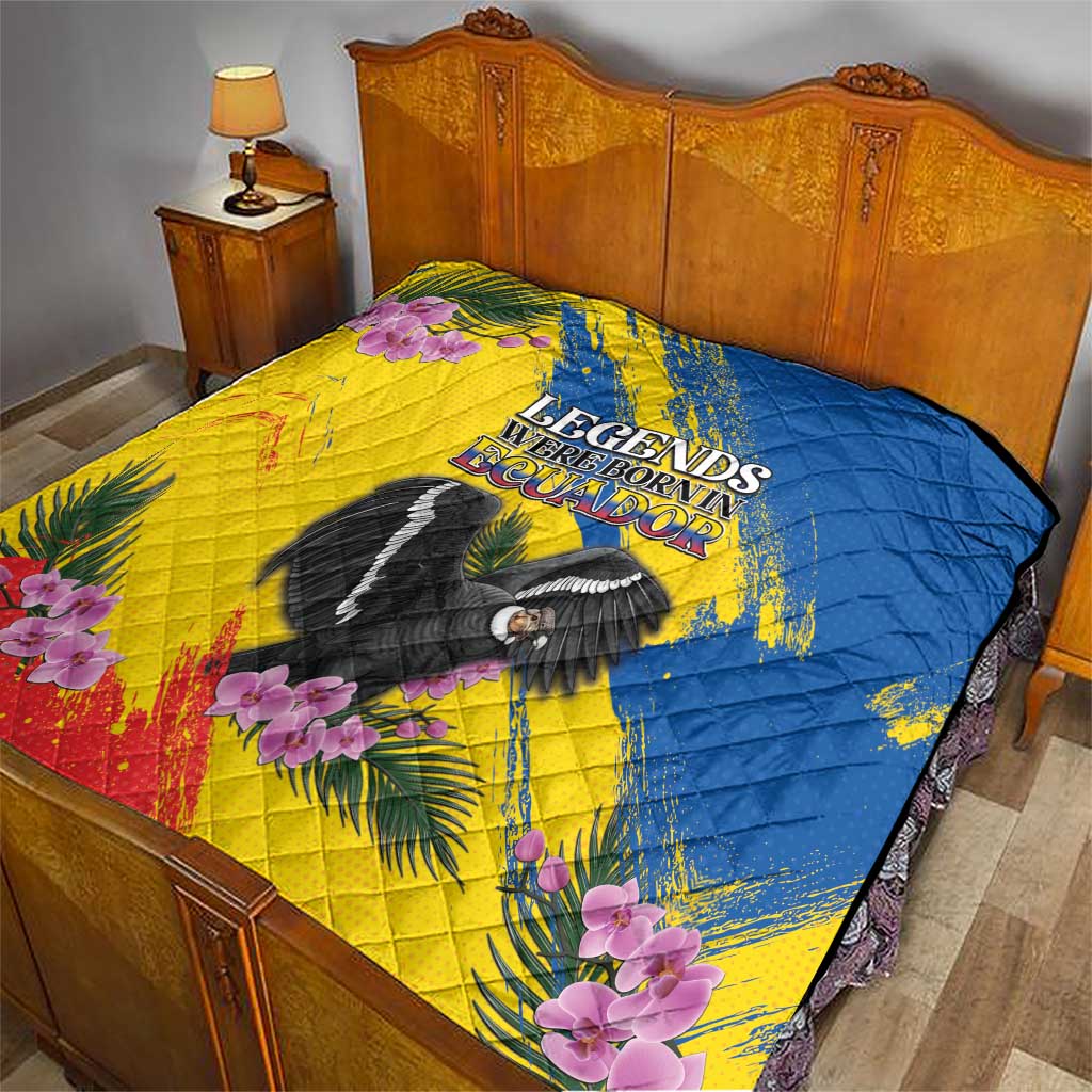 Ecuador Quilt Andean Condor With Phalaenopsis Orchid - Wonder Print Shop