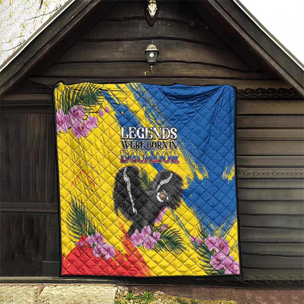 Ecuador Quilt Andean Condor With Phalaenopsis Orchid - Wonder Print Shop