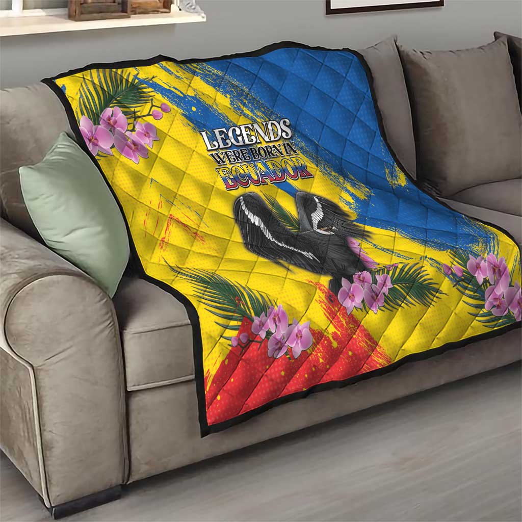 Ecuador Quilt Andean Condor With Phalaenopsis Orchid - Wonder Print Shop