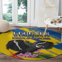 Ecuador Round Carpet Andean Condor With Phalaenopsis Orchid - Wonder Print Shop