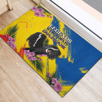 Ecuador Rubber Doormat Andean Condor With Phalaenopsis Orchid - Wonder Print Shop