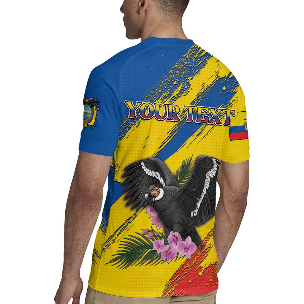 Personalized Ecuador Rugby Jersey Andean Condor With Phalaenopsis Orchid - Wonder Print Shop