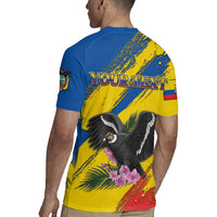 Personalized Ecuador Rugby Jersey Andean Condor With Phalaenopsis Orchid - Wonder Print Shop