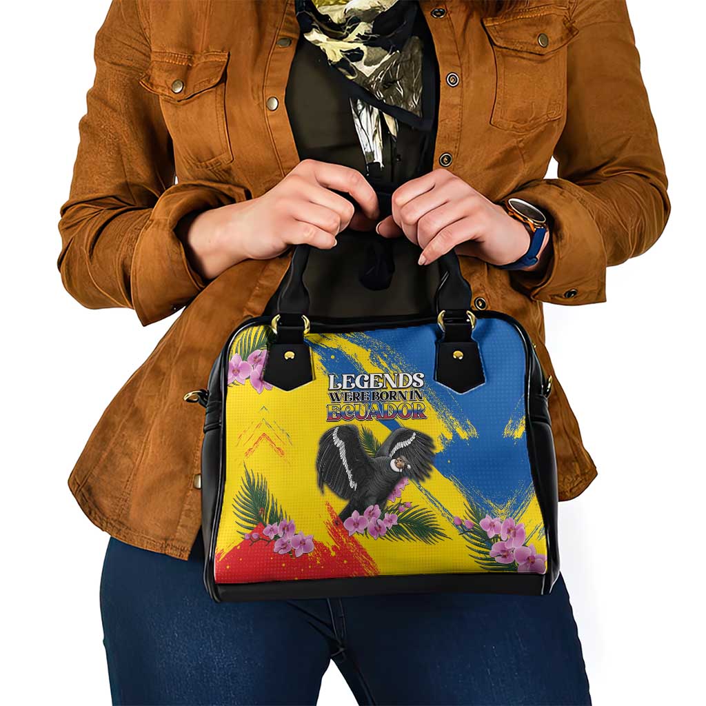 Ecuador Shoulder Handbag Andean Condor With Phalaenopsis Orchid - Wonder Print Shop