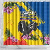 Ecuador Shower Curtain Andean Condor With Phalaenopsis Orchid - Wonder Print Shop