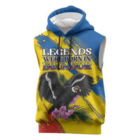 Personalized Ecuador Sleeveless Hoodie Andean Condor With Phalaenopsis Orchid - Wonder Print Shop