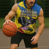 Personalized Ecuador Sleeveless Zip Hoodie Andean Condor With Phalaenopsis Orchid - Wonder Print Shop