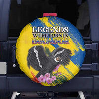Ecuador Spare Tire Cover Andean Condor With Phalaenopsis Orchid - Wonder Print Shop
