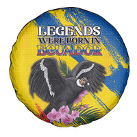 Ecuador Spare Tire Cover Andean Condor With Phalaenopsis Orchid - Wonder Print Shop
