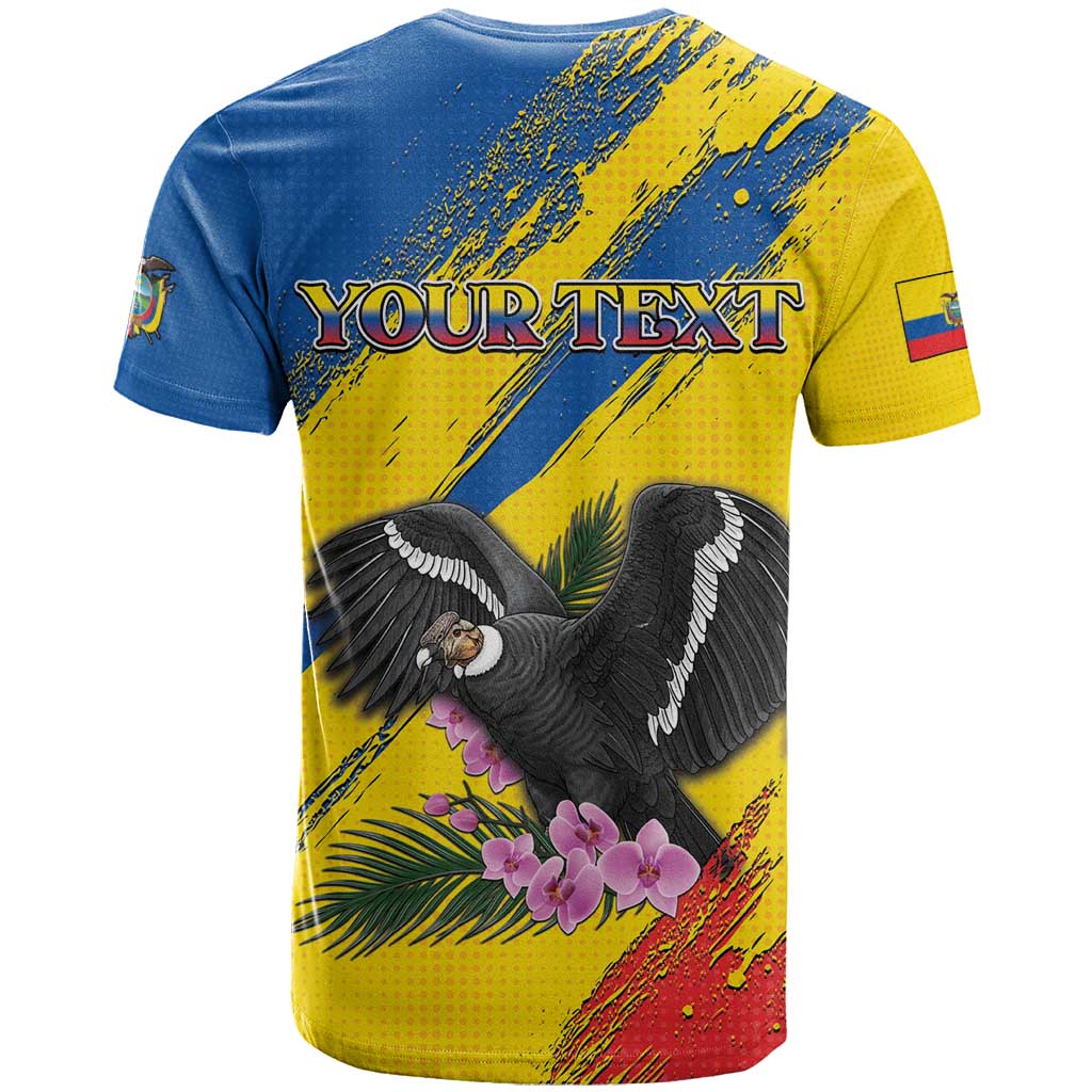 Personalized Ecuador T Shirt Andean Condor With Phalaenopsis Orchid - Wonder Print Shop