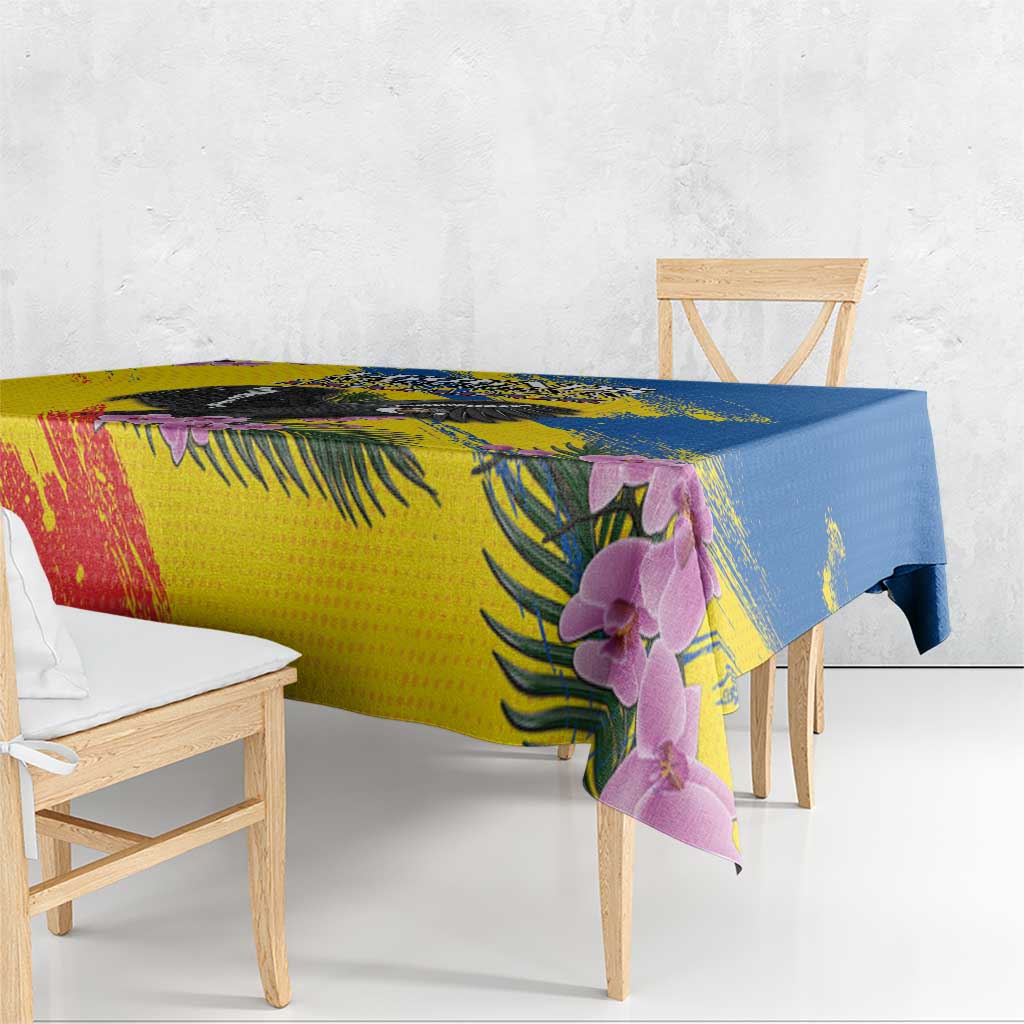 Ecuador Tablecloth Andean Condor With Phalaenopsis Orchid - Wonder Print Shop