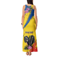 Personalized Ecuador Tank Maxi Dress Andean Condor With Phalaenopsis Orchid - Wonder Print Shop