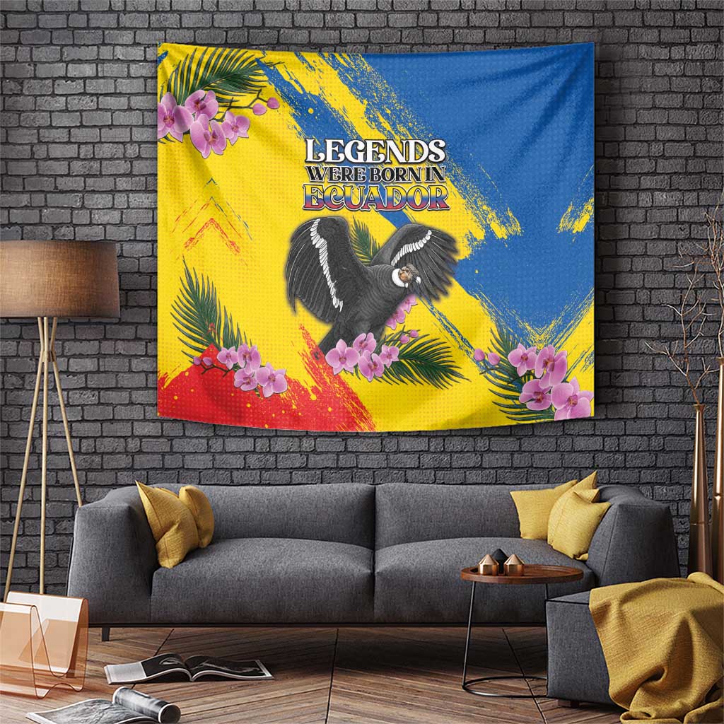 Ecuador Tapestry Andean Condor With Phalaenopsis Orchid - Wonder Print Shop