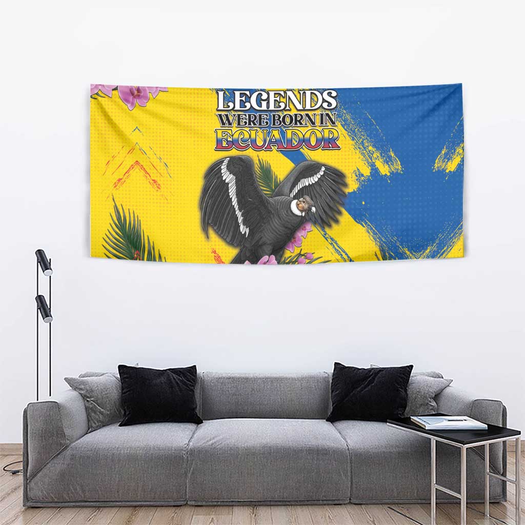 Ecuador Tapestry Andean Condor With Phalaenopsis Orchid - Wonder Print Shop