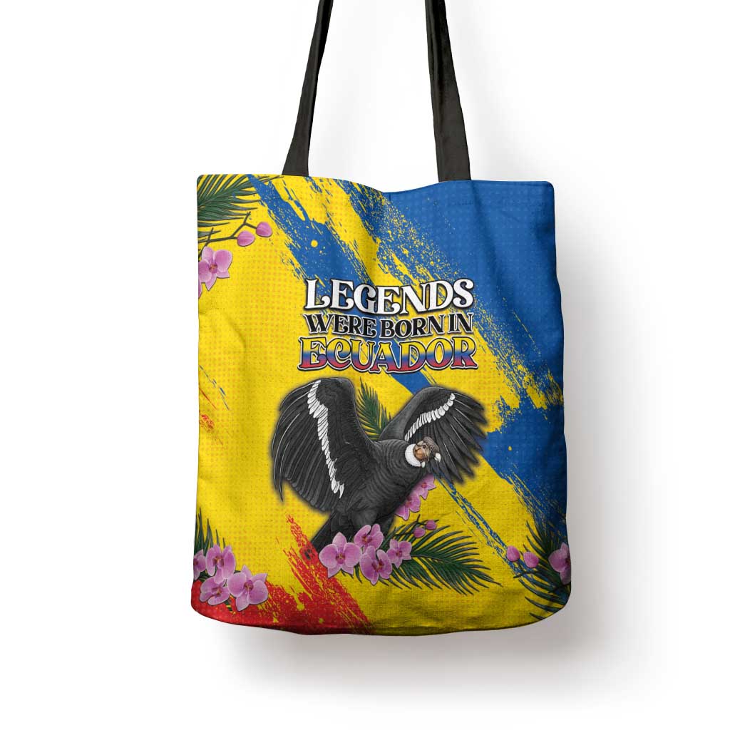 Ecuador Tote Bag Andean Condor With Phalaenopsis Orchid - Wonder Print Shop