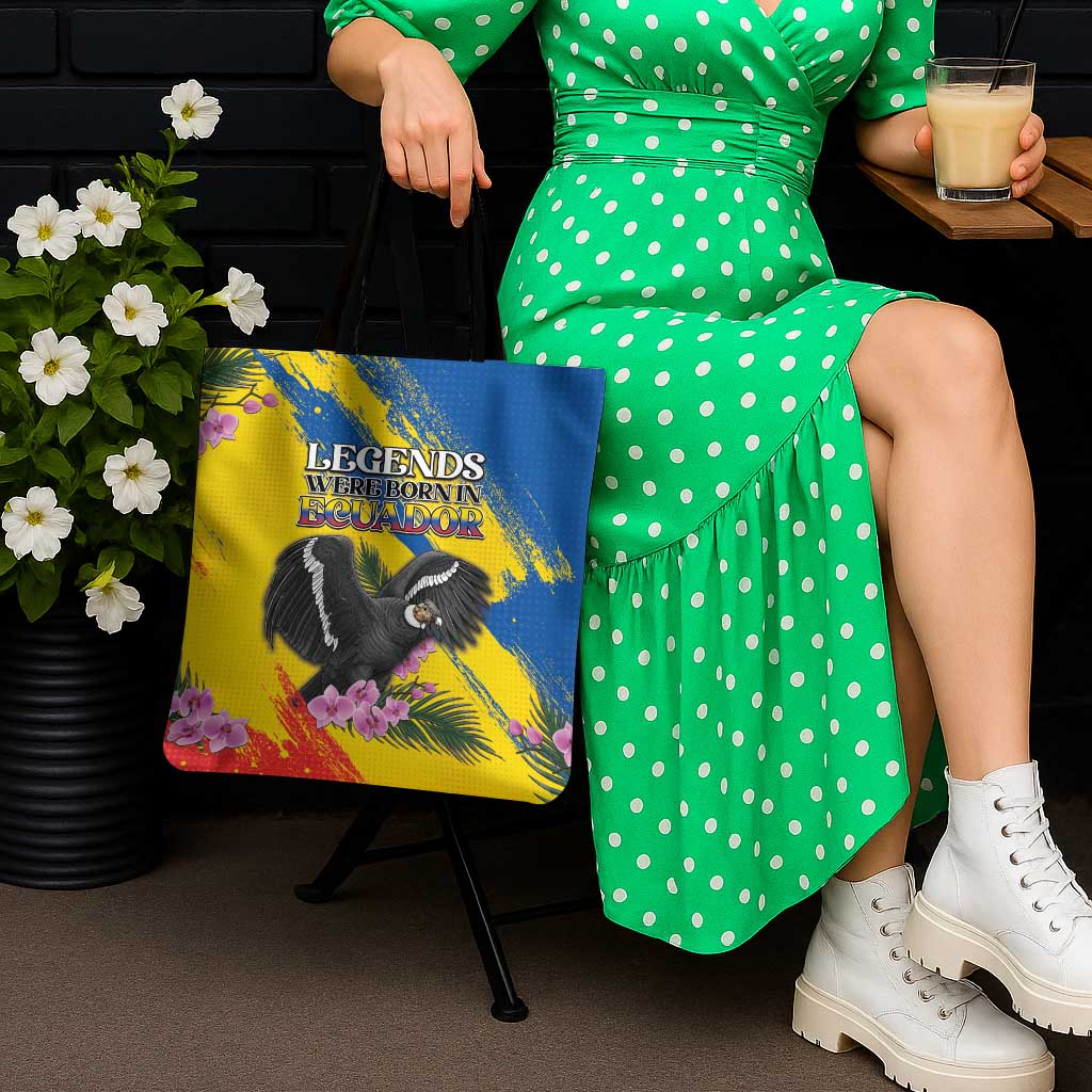 Ecuador Tote Bag Andean Condor With Phalaenopsis Orchid - Wonder Print Shop