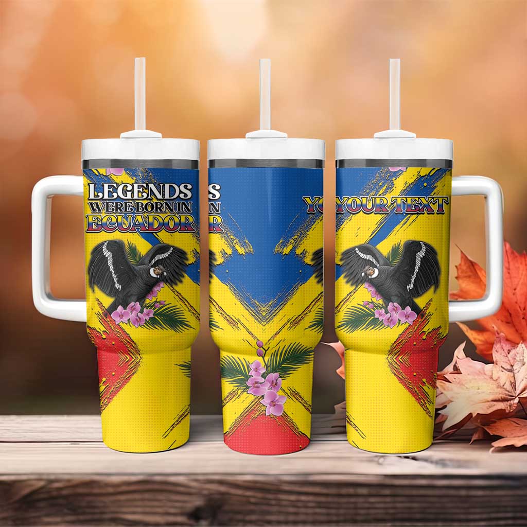 Personalized Ecuador Tumbler With Handle Andean Condor With Phalaenopsis Orchid - Wonder Print Shop