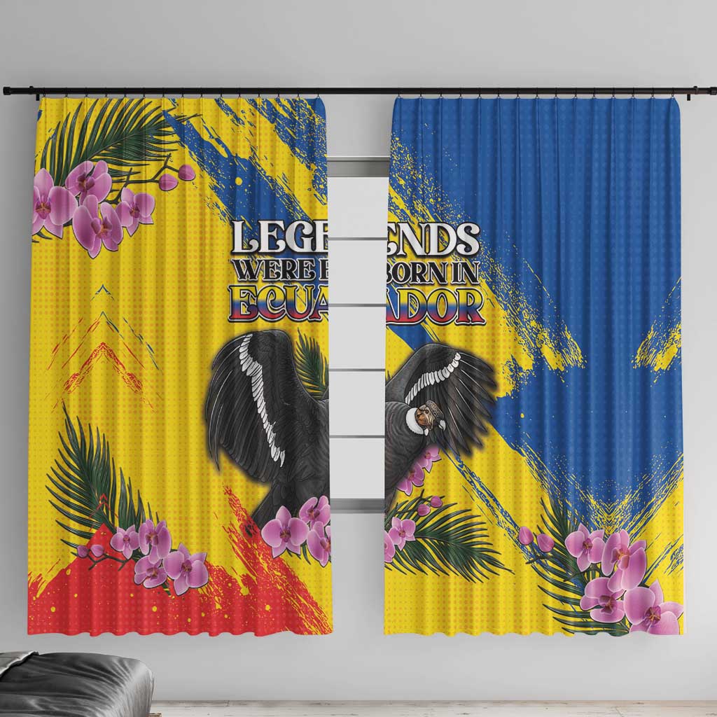 Ecuador Window Curtain Andean Condor With Phalaenopsis Orchid - Wonder Print Shop