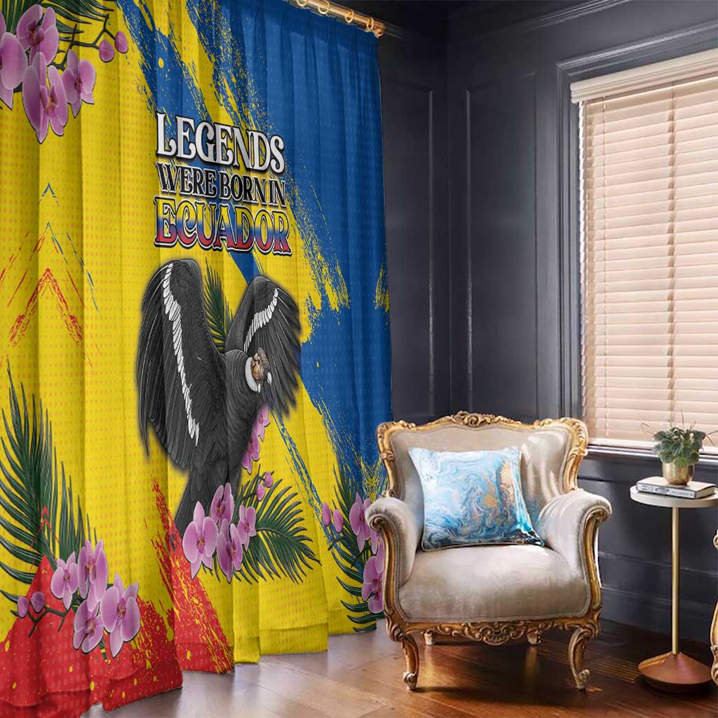 Ecuador Window Curtain Andean Condor With Phalaenopsis Orchid - Wonder Print Shop