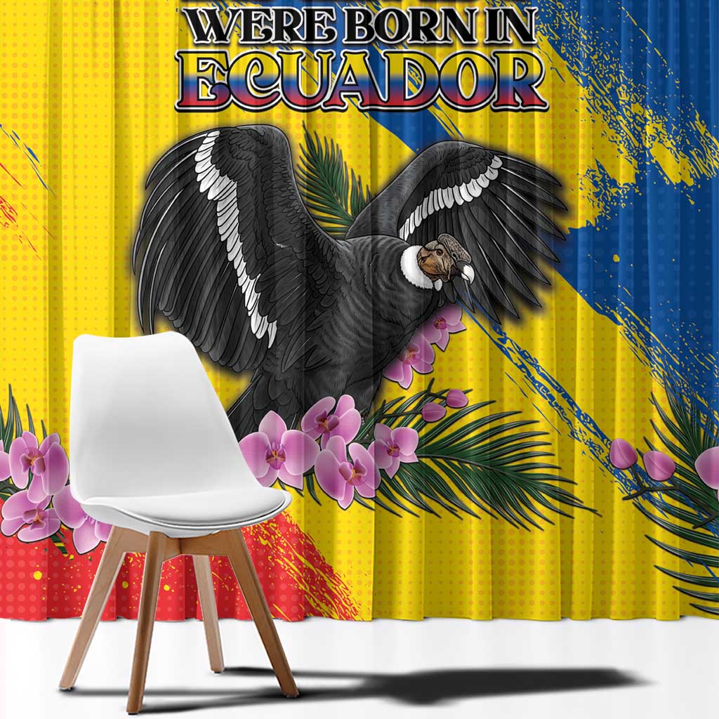 Ecuador Window Curtain Andean Condor With Phalaenopsis Orchid - Wonder Print Shop