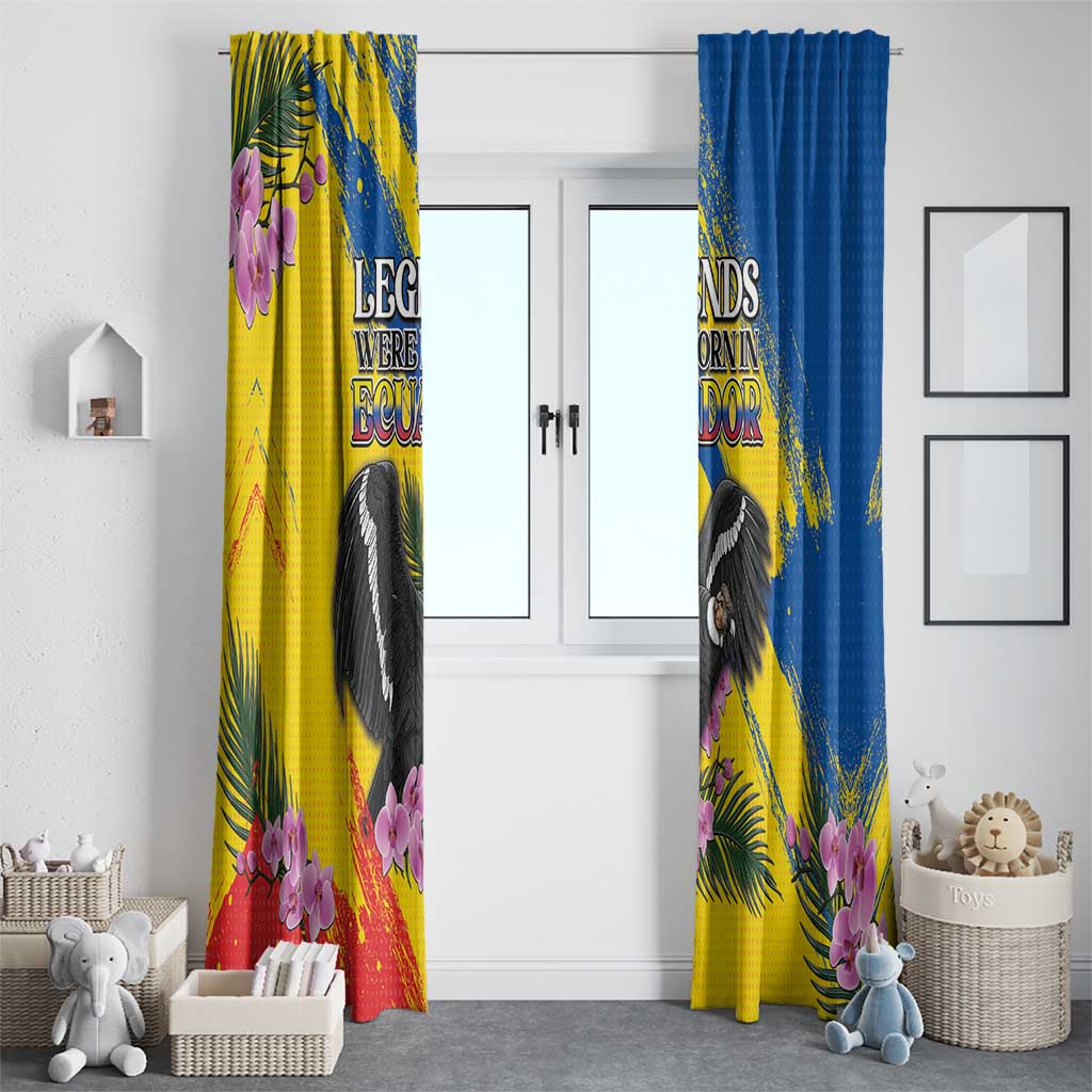 Ecuador Window Curtain Andean Condor With Phalaenopsis Orchid - Wonder Print Shop