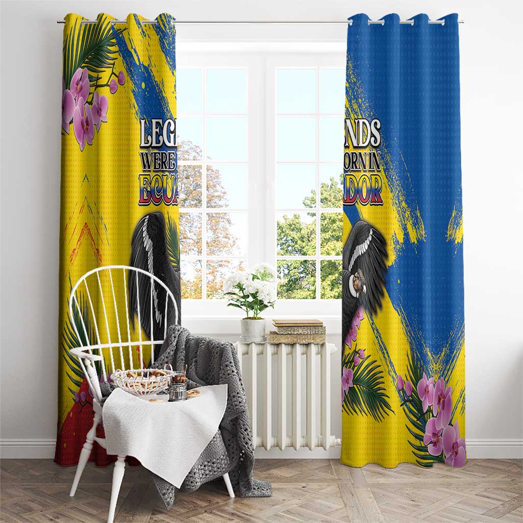 Ecuador Window Curtain Andean Condor With Phalaenopsis Orchid - Wonder Print Shop