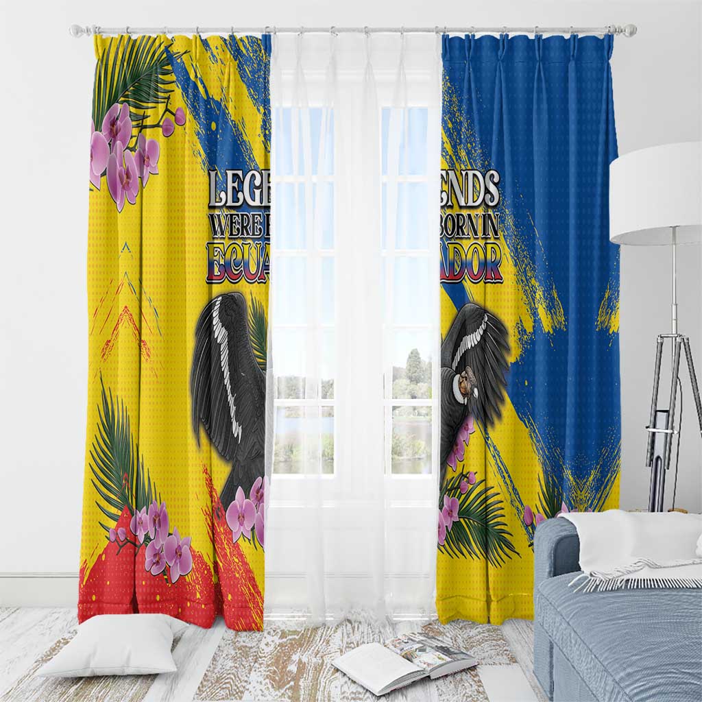 Ecuador Window Curtain Andean Condor With Phalaenopsis Orchid - Wonder Print Shop