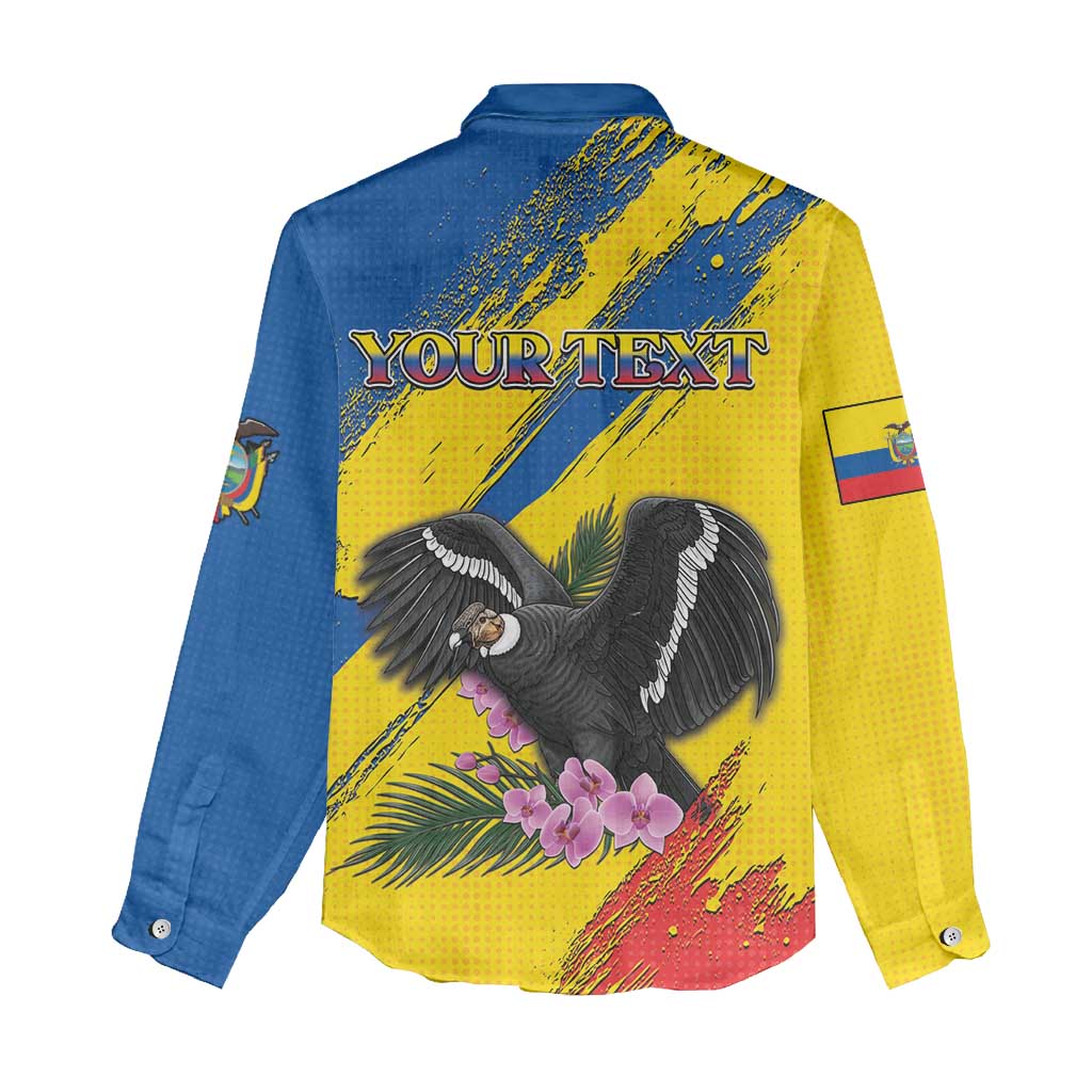 Personalized Ecuador Women Casual Shirt Andean Condor With Phalaenopsis Orchid - Wonder Print Shop