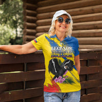 Personalized Ecuador Women Polo Shirt Andean Condor With Phalaenopsis Orchid - Wonder Print Shop