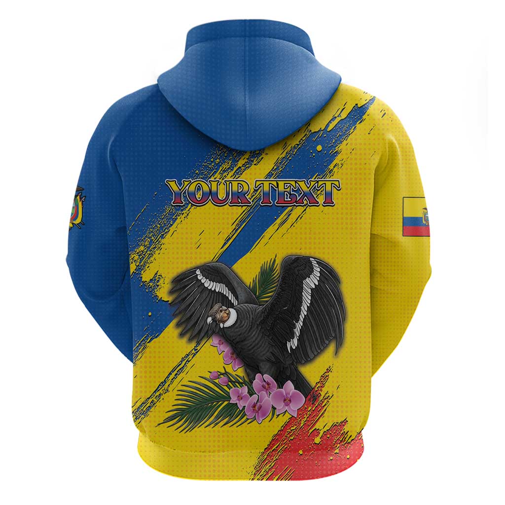 Personalized Ecuador Zip Hoodie Andean Condor With Phalaenopsis Orchid - Wonder Print Shop