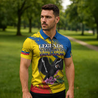 Personalized Ecuador Zipper Polo Shirt Andean Condor With Phalaenopsis Orchid - Wonder Print Shop