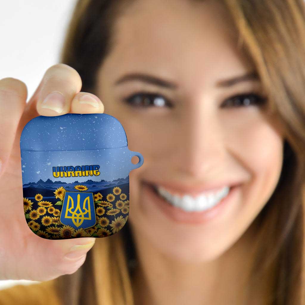 Ukraine AirPods Case Coat Of Arms On Sunflower Field - Wonder Print Shop