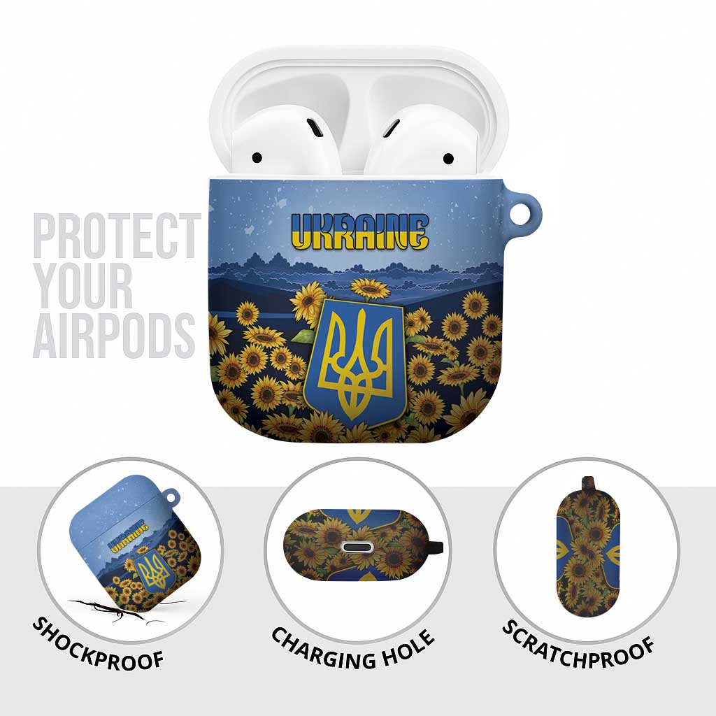 Ukraine AirPods Case Coat Of Arms On Sunflower Field - Wonder Print Shop