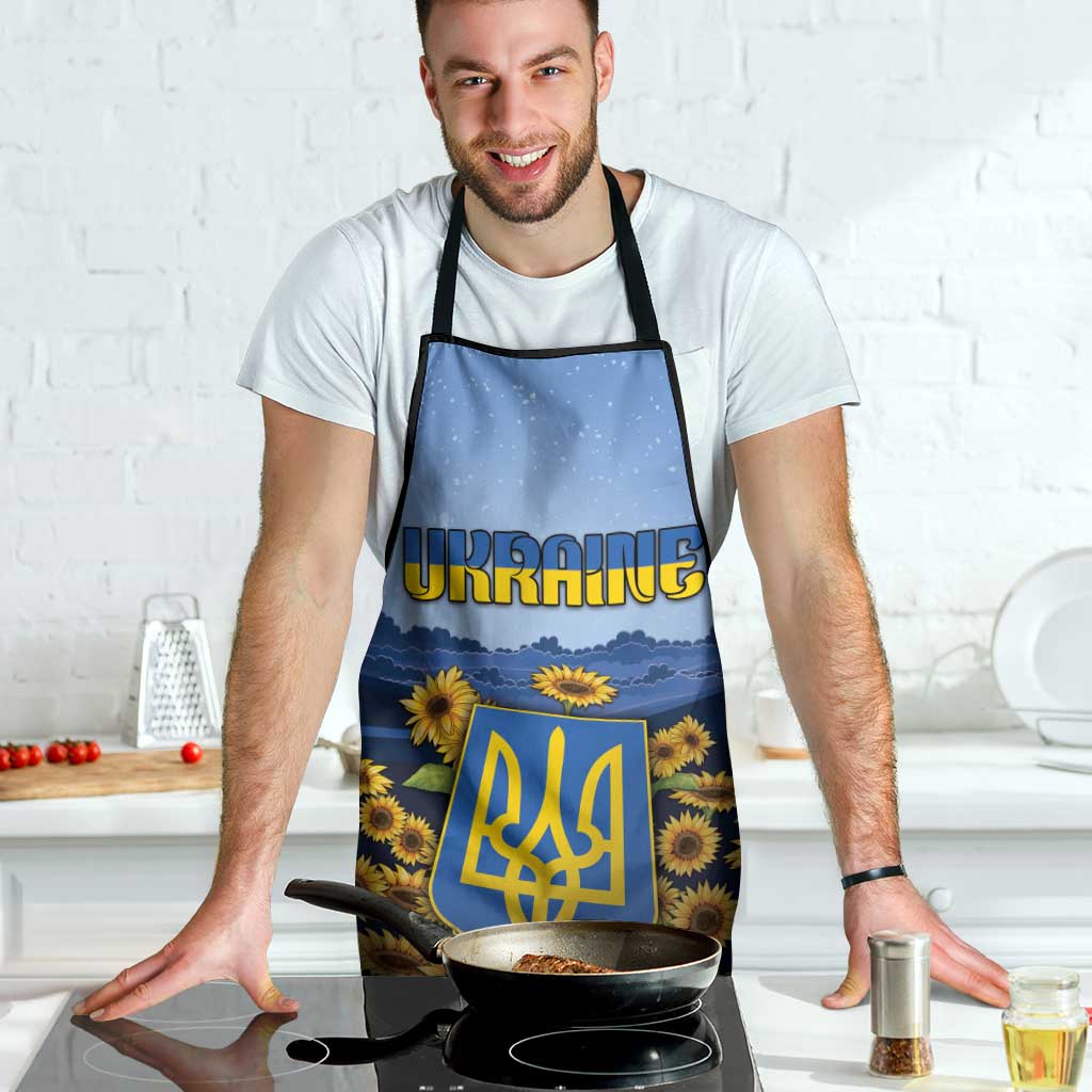 Ukraine Apron Coat Of Arms On Sunflower Field - Wonder Print Shop