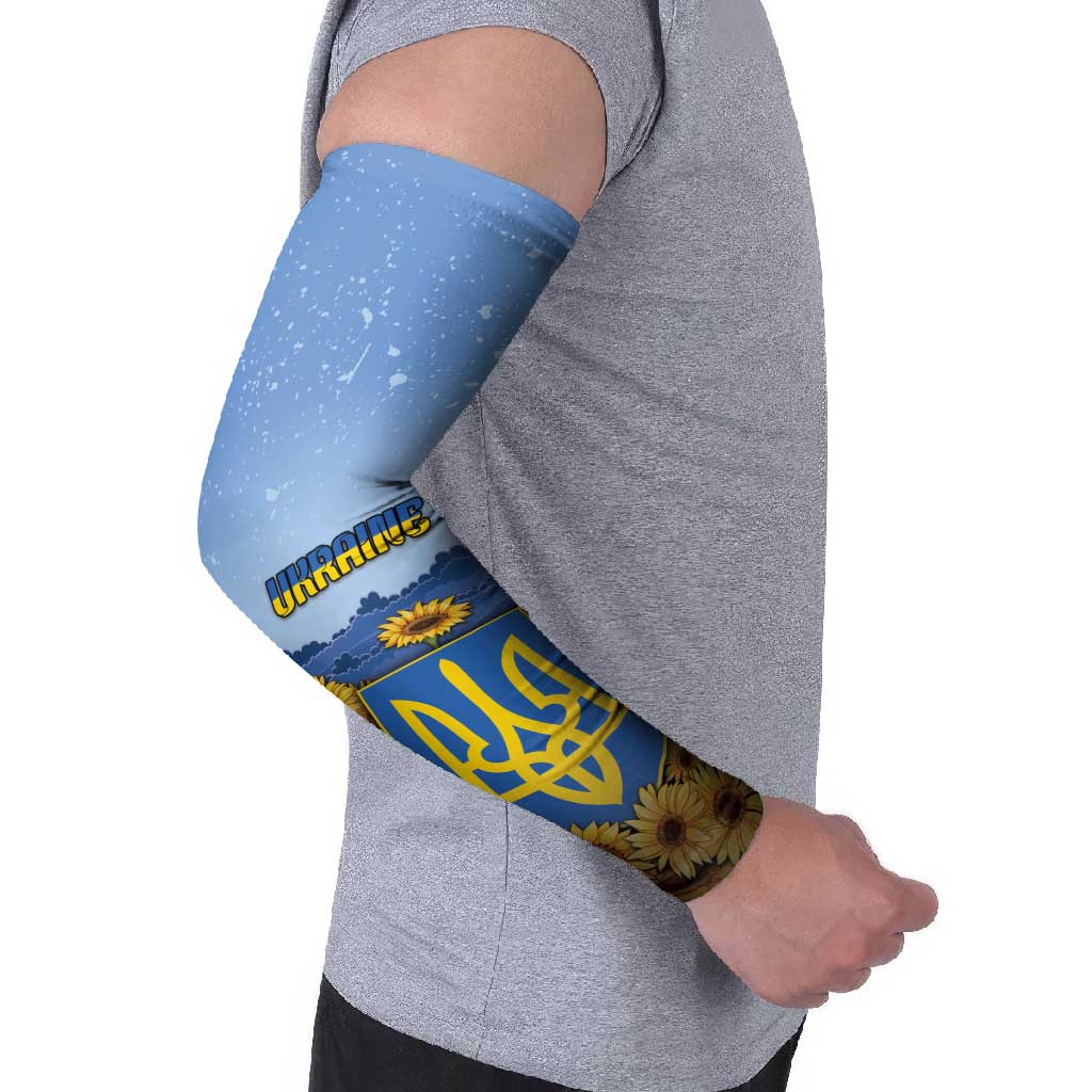 Ukraine Arm Sleeves Coat Of Arms On Sunflower Field - Wonder Print Shop