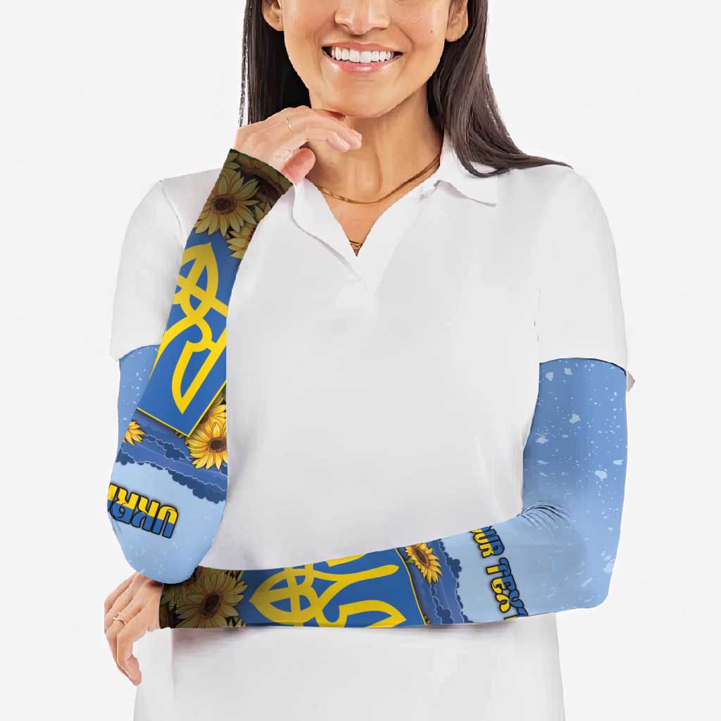 Ukraine Arm Sleeves Coat Of Arms On Sunflower Field - Wonder Print Shop