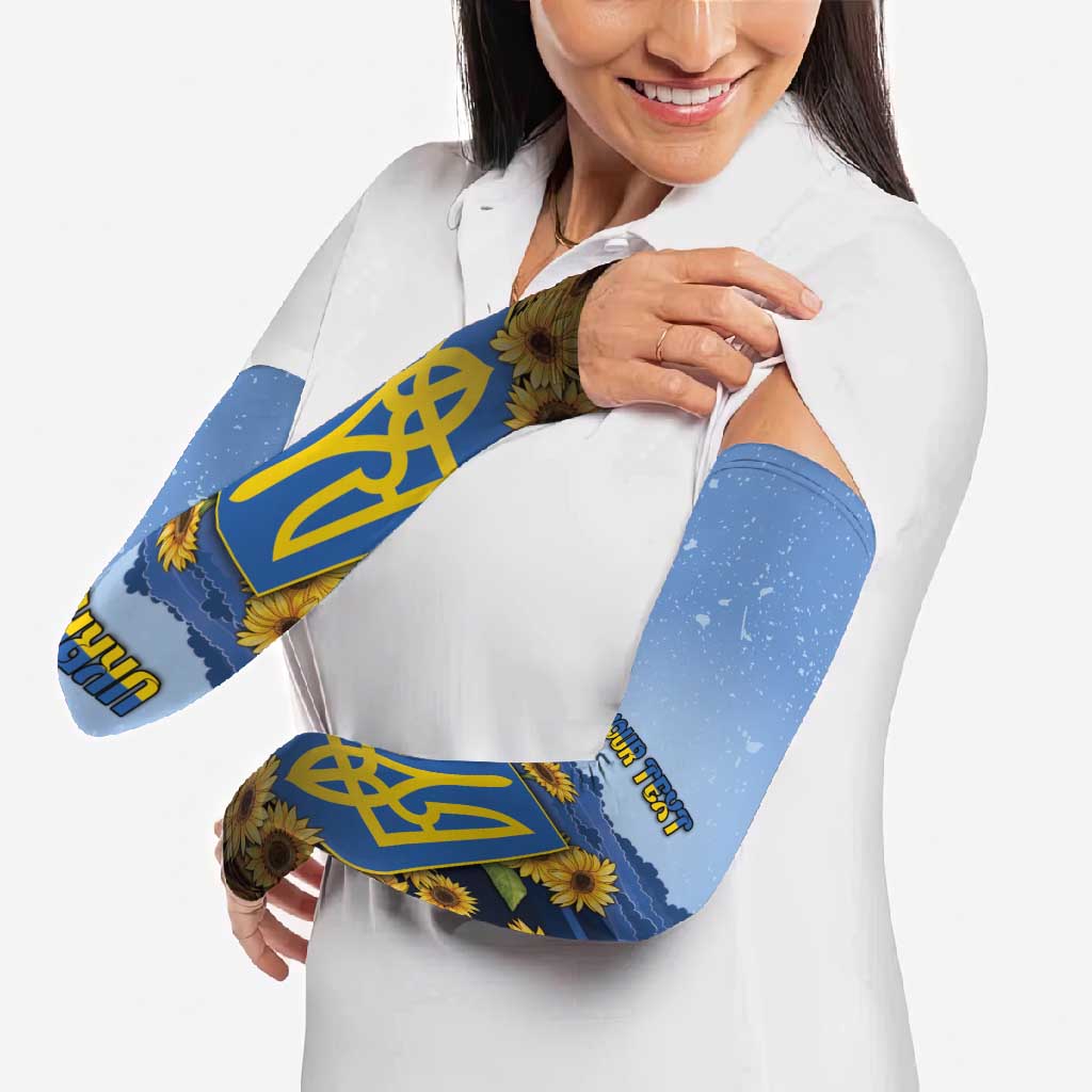 Ukraine Arm Sleeves Coat Of Arms On Sunflower Field - Wonder Print Shop