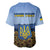 Personalized Ukraine Baseball Jersey Coat Of Arms On Sunflower Field - Wonder Print Shop