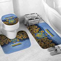Ukraine Bathroom Set Coat Of Arms On Sunflower Field - Wonder Print Shop