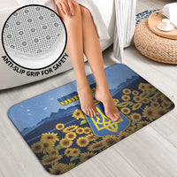 Ukraine Bathroom Set Coat Of Arms On Sunflower Field - Wonder Print Shop